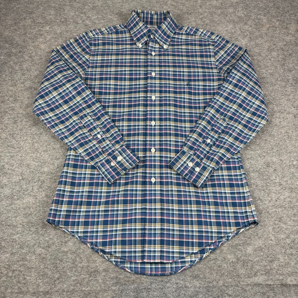 Brooks Brothers Regent Button Down Shirt Long Sleeve Plaid Cotton Mens Small S - Picture 2 of 13